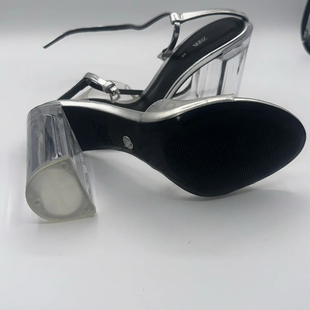 Zara Silver Women's Heeled Sandals